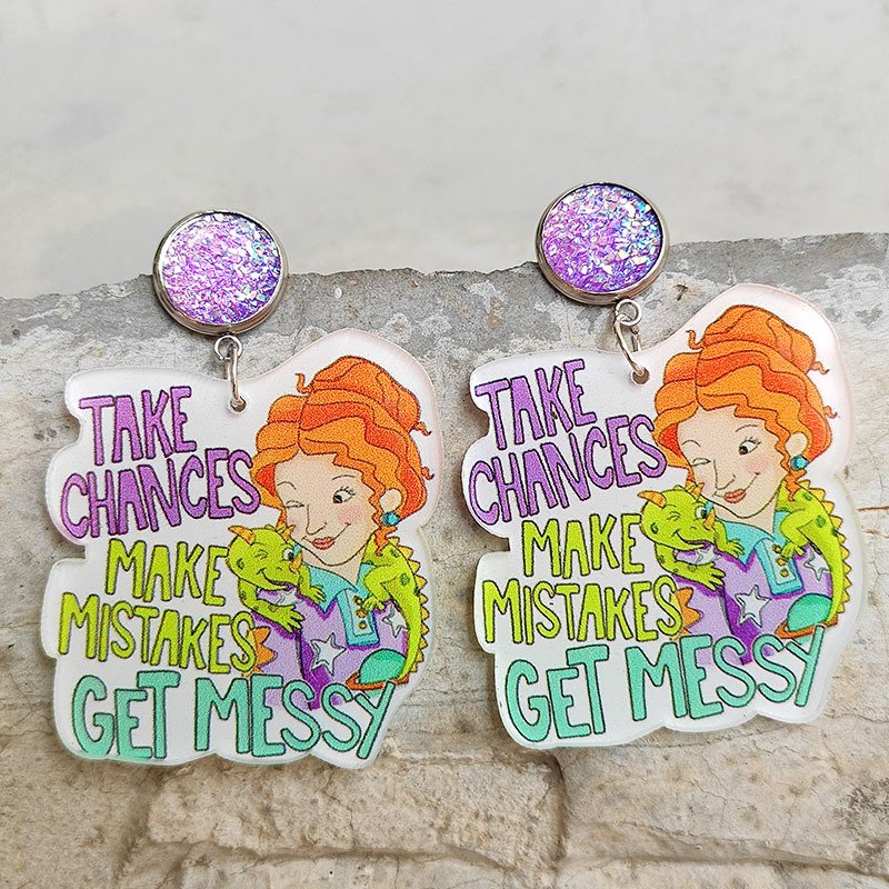 Science Rainbow Letters Acrylic Earrings