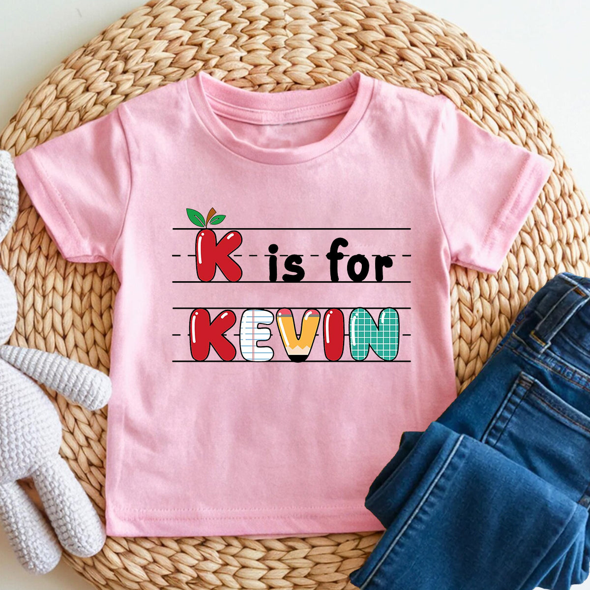 Personalized Name Little Letter Learner Kindergarten Toddler T-shirts