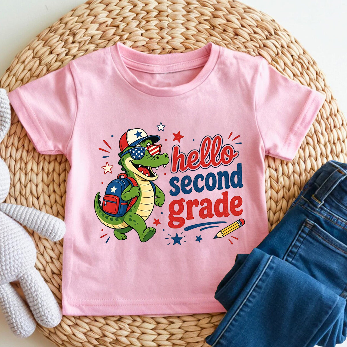 Personalized Grade Hello Second Grade Vibes Toddler T-shirts