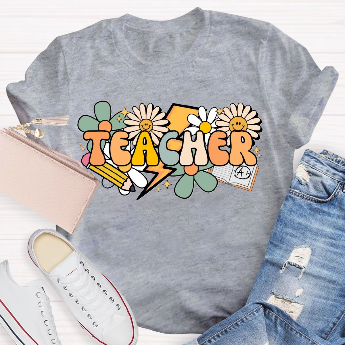 Teacher Sunflowers And Pencil T-Shirt