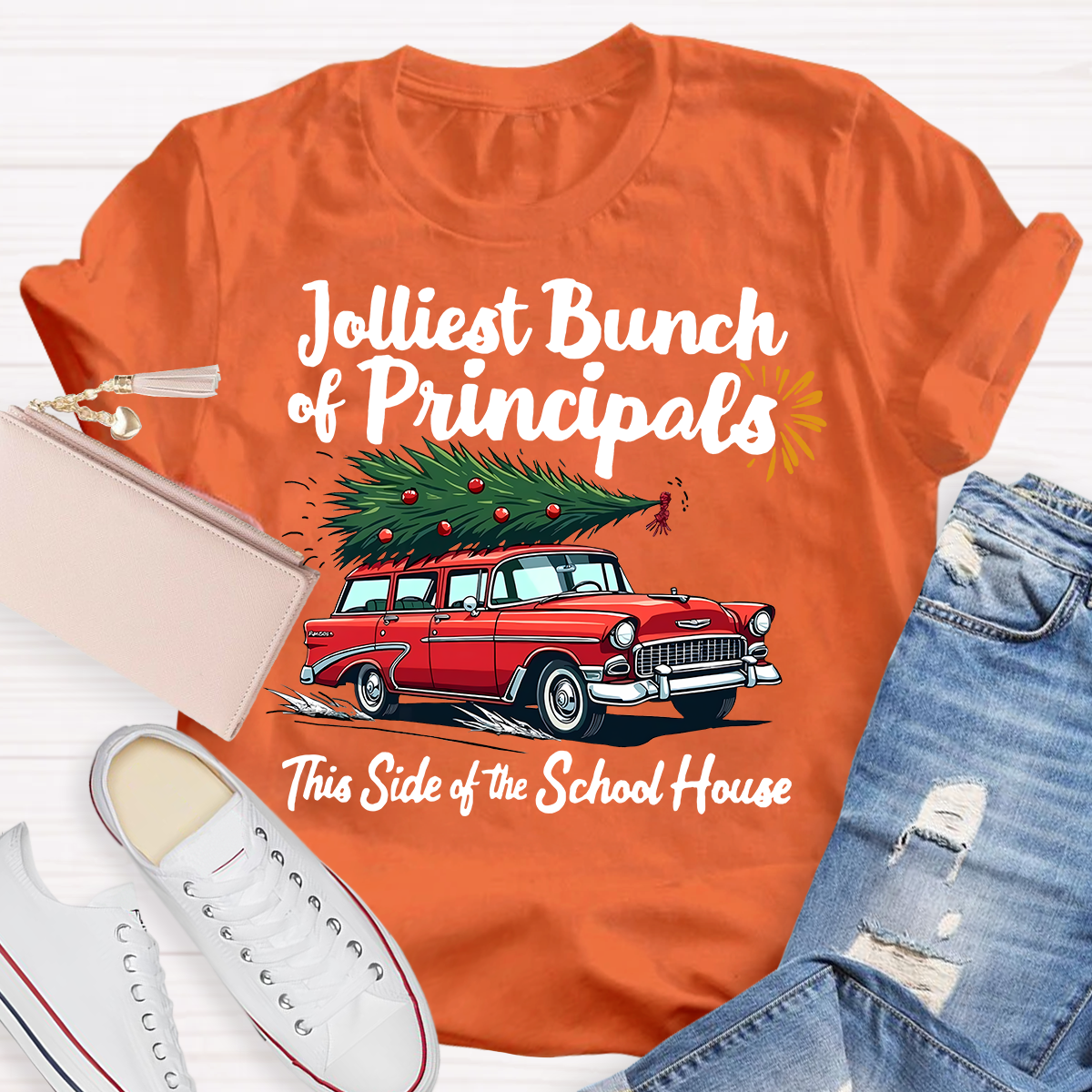 Jolliest Bunch Of Principals This Side Of The School House Christmas T-shirt