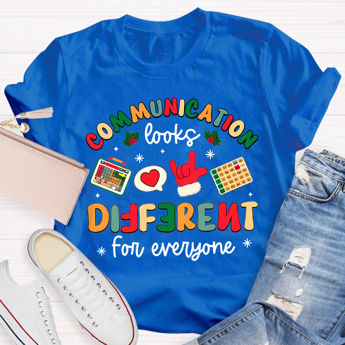 Communication Looks Different For Everyone Merry Christmas T-shirt