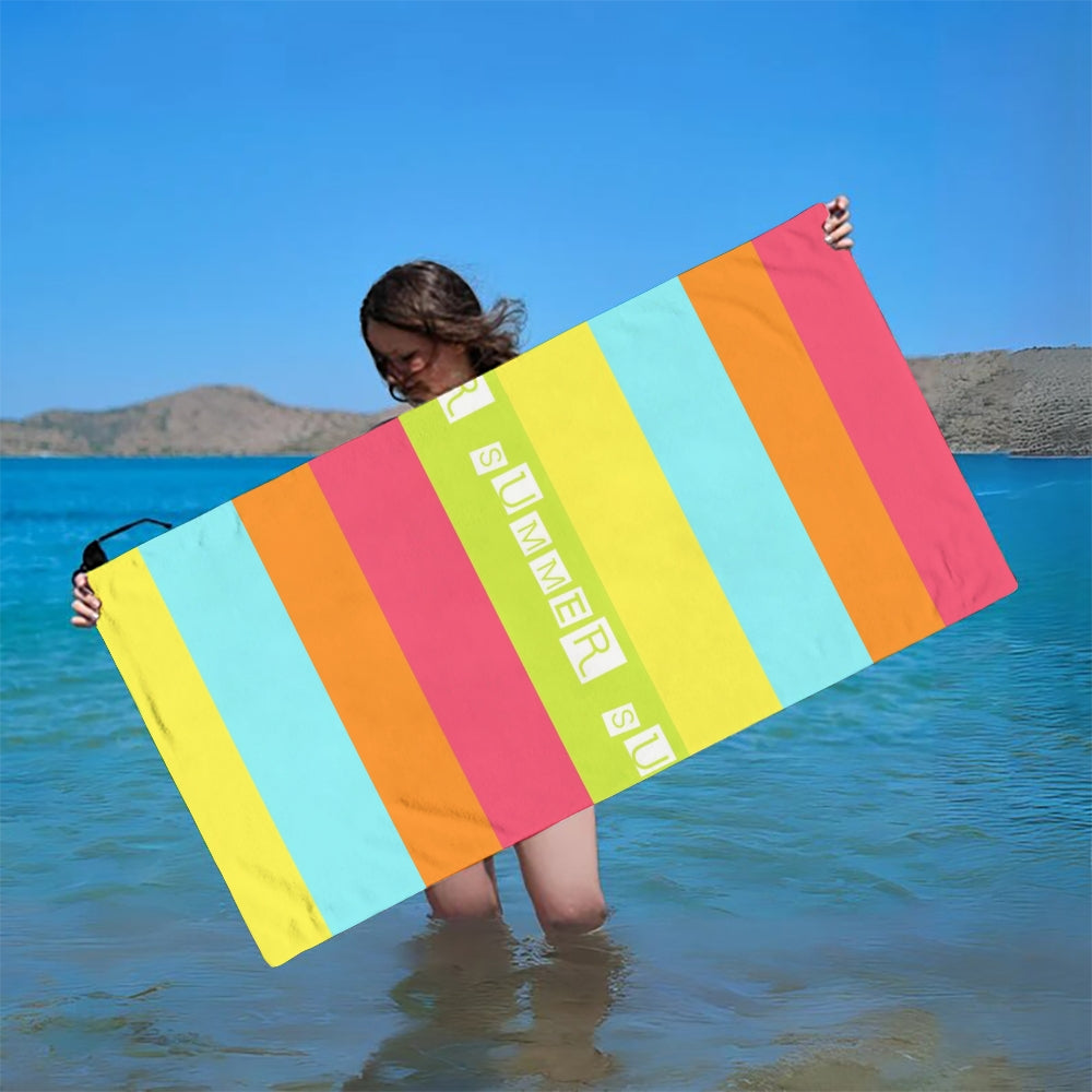 Colorful Strip Summer Beach Towel