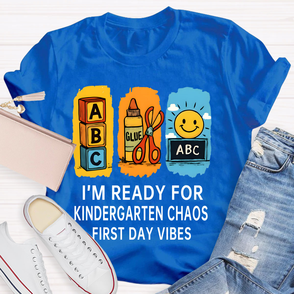 Personalized Grade I'm Ready For Kindergarten Chaos First Day Vines T-shirt