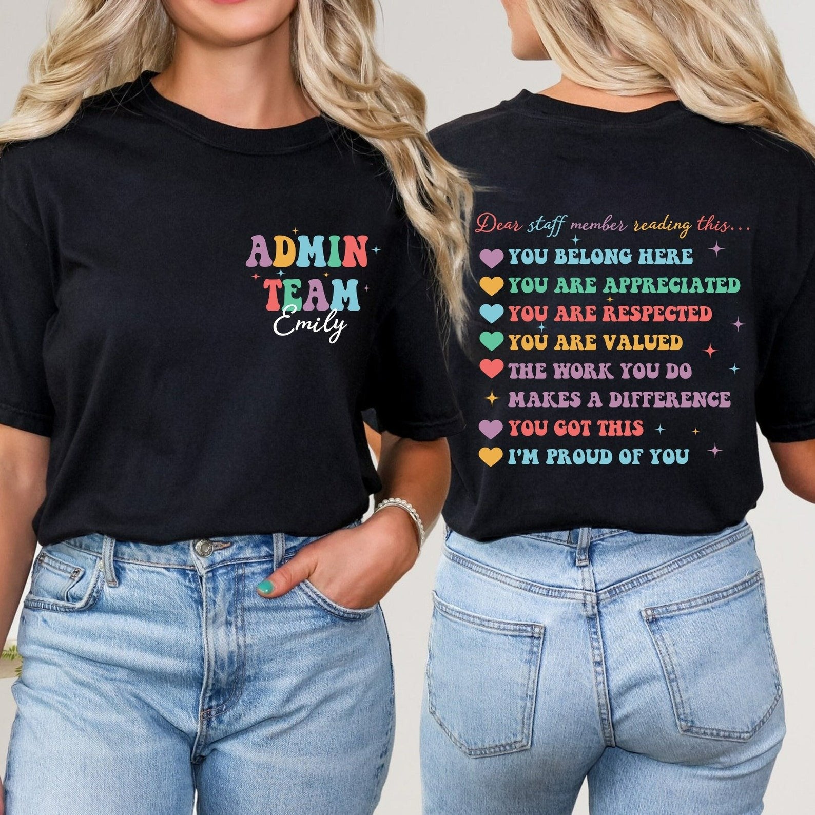 Personalized Your Name Admin Team Shirt