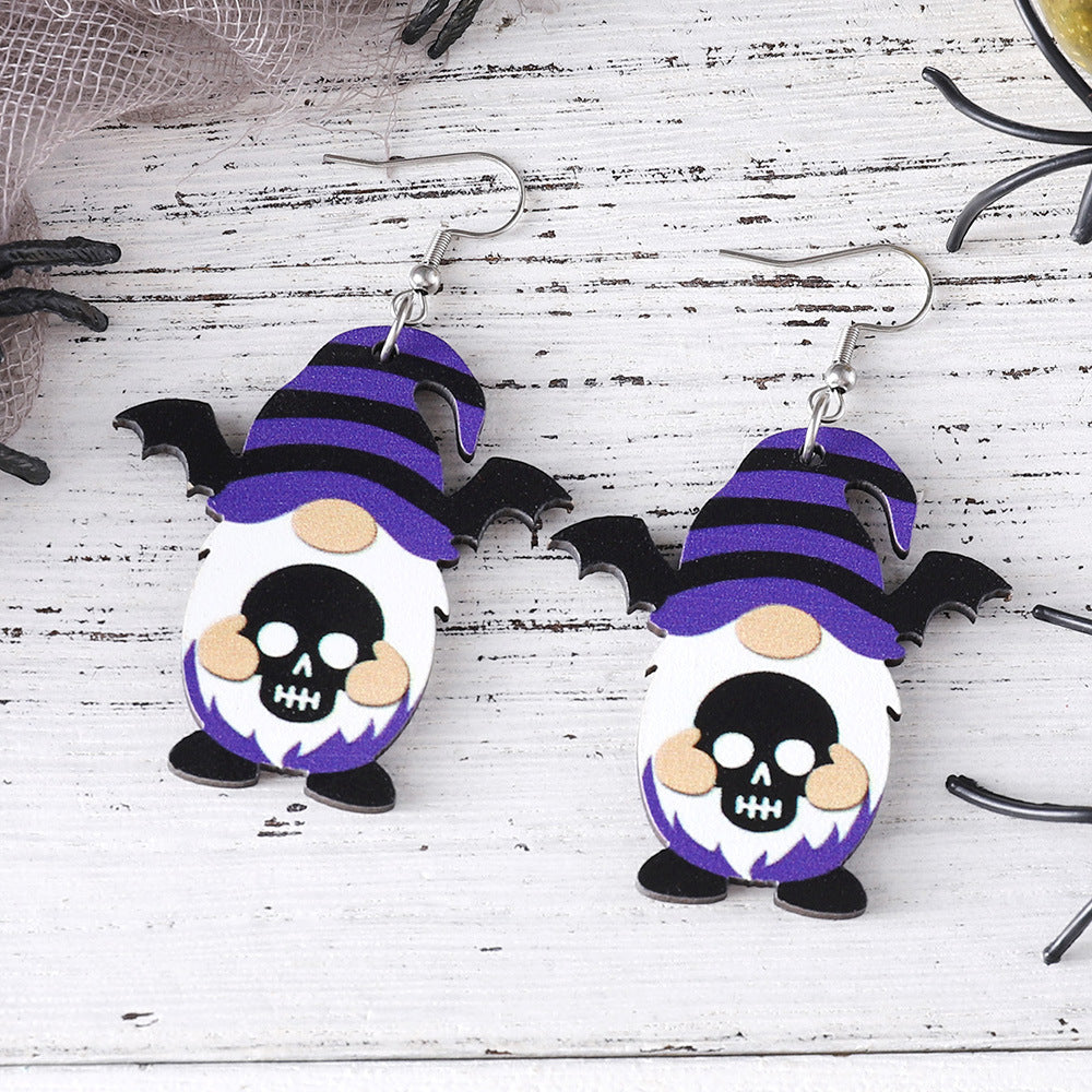 Bat Skull Cute Dwarf Pendant Earrings