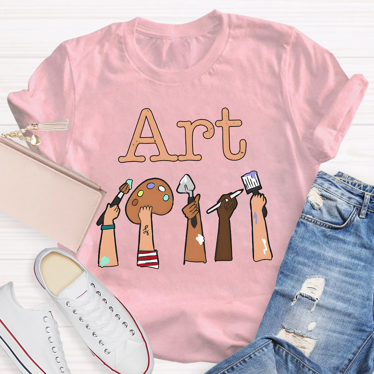 Art Pigment Tray Teacher T-Shirt