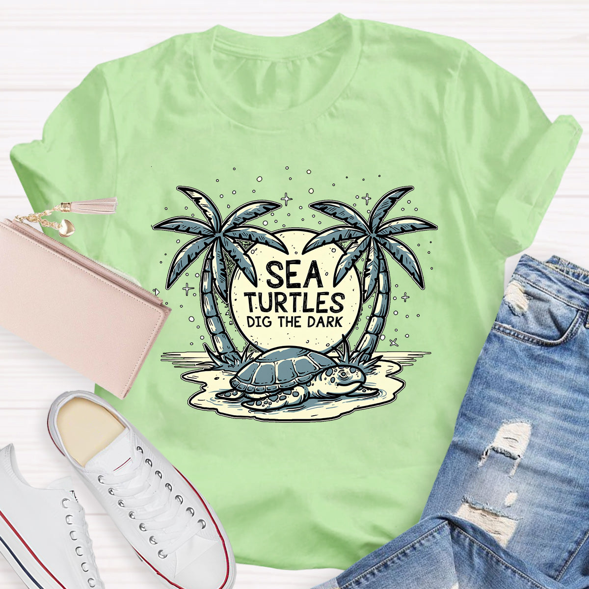 Sea Turtles Dig The Dark Reduce Light Pollution T-Shirt