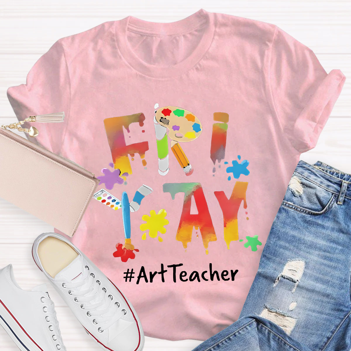 Fri Yay Art Teacher Pencil Teacher T-Shirt