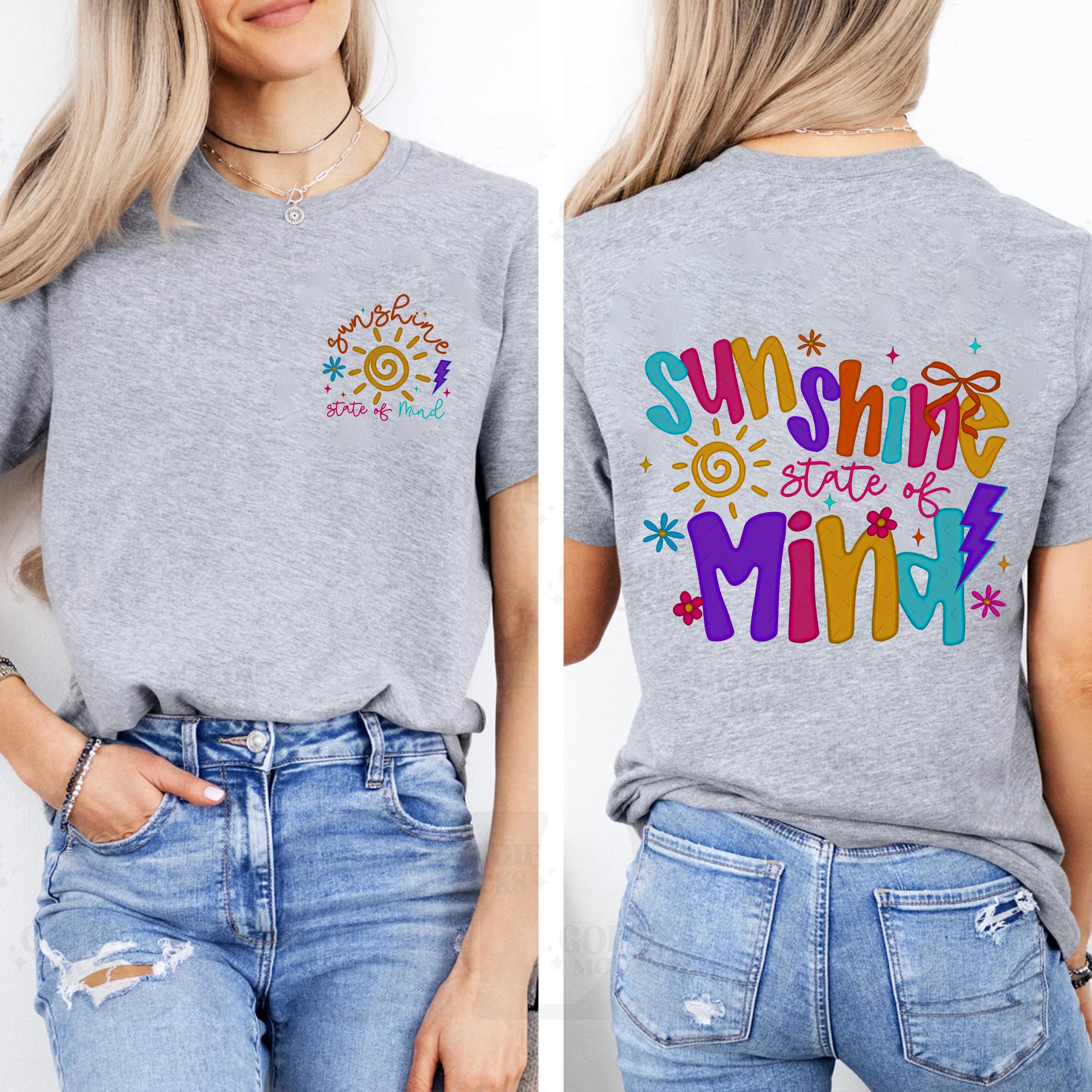 State Of Mind Sunshine Mind Double Printed T-shirt