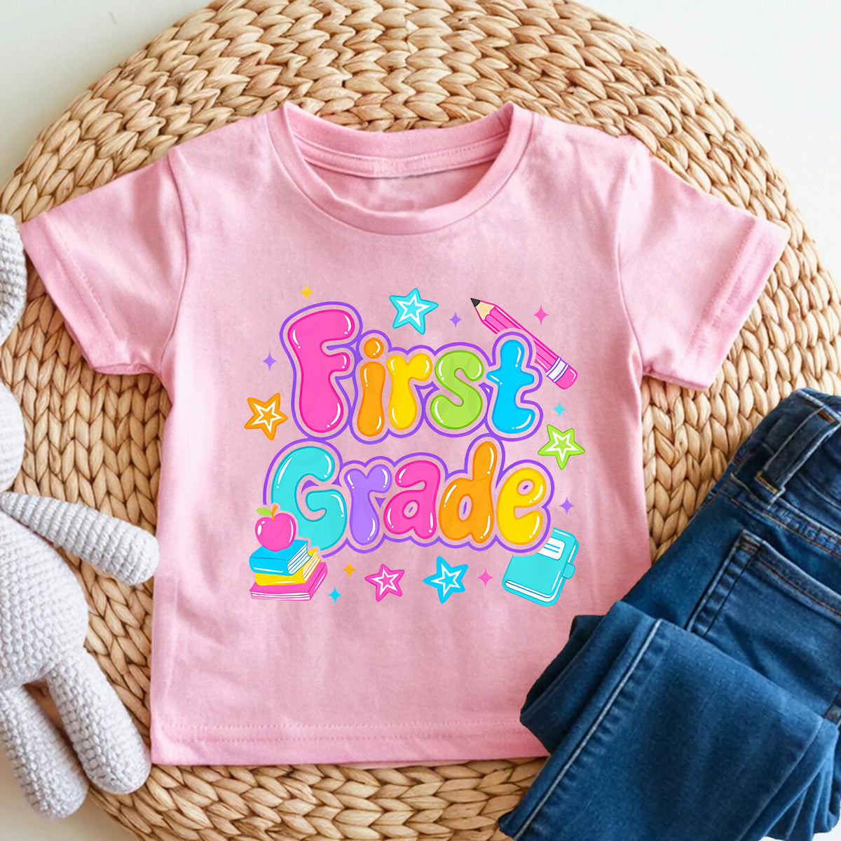 Personalized Grade Kindergarten Apple Notebook Toddler T-shirts
