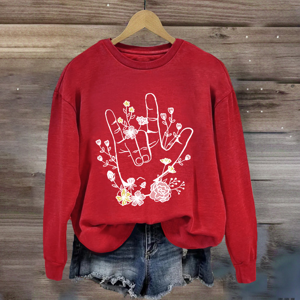 Love And Support Floral Sweatshirt