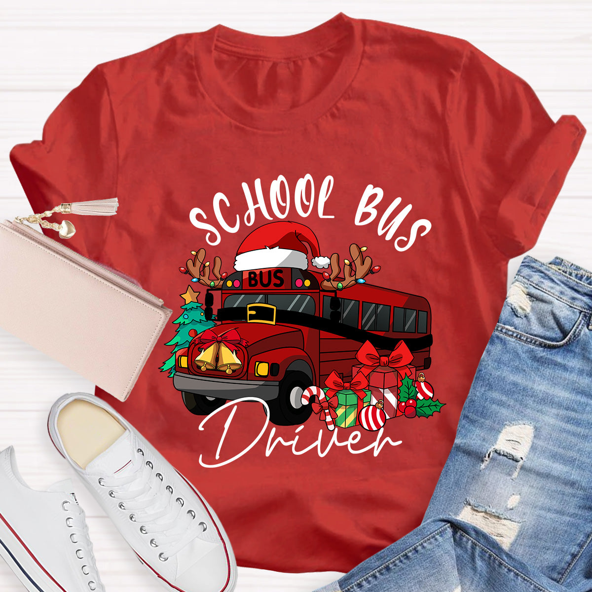 School Bus Driver Christmas School Bus Christmas Vibes T-shirt