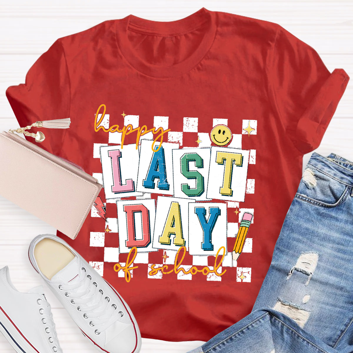 Happy Last Day Of School Smile Teacher T-Shirt