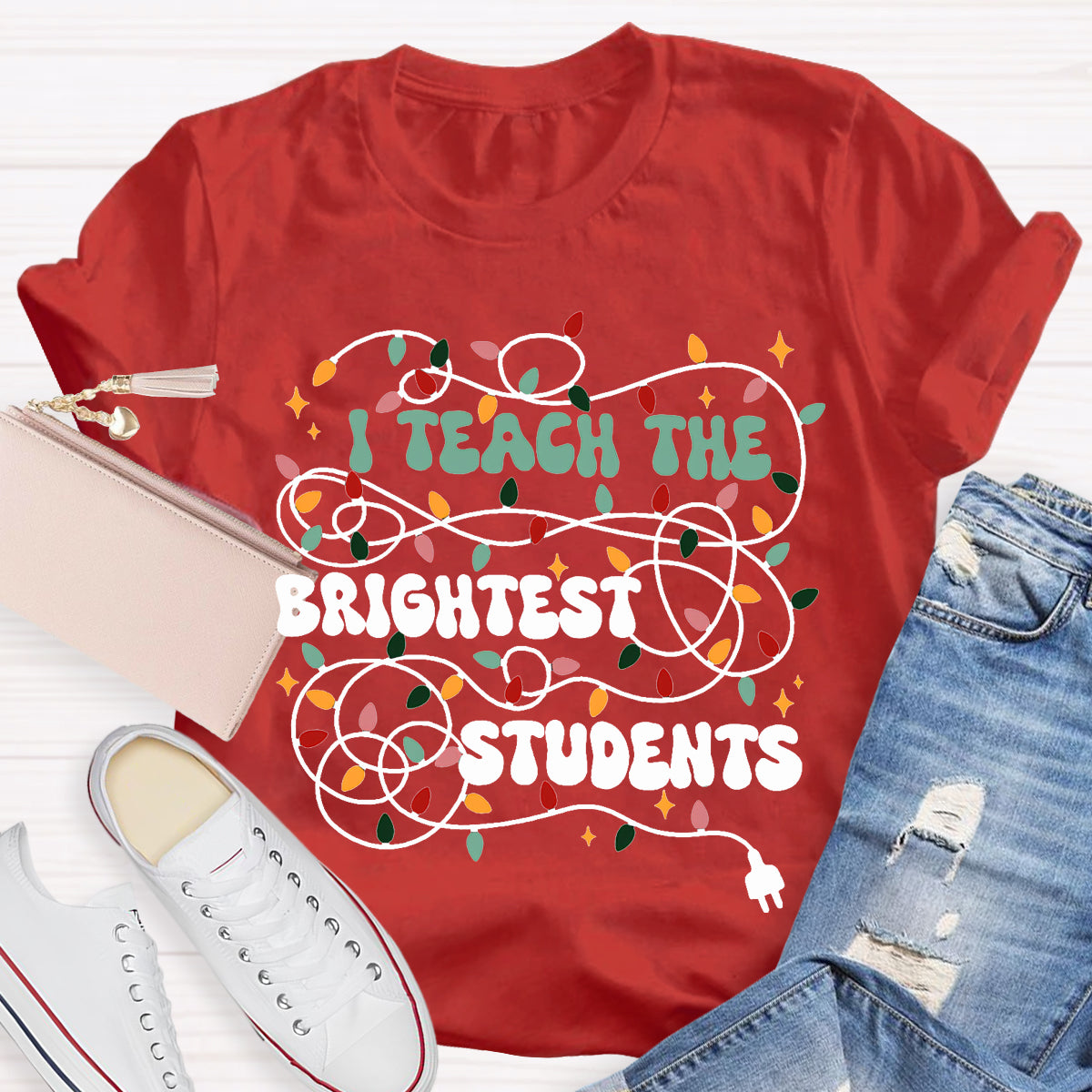 I Teach The Brightest Students Christmas Lights T-shirt