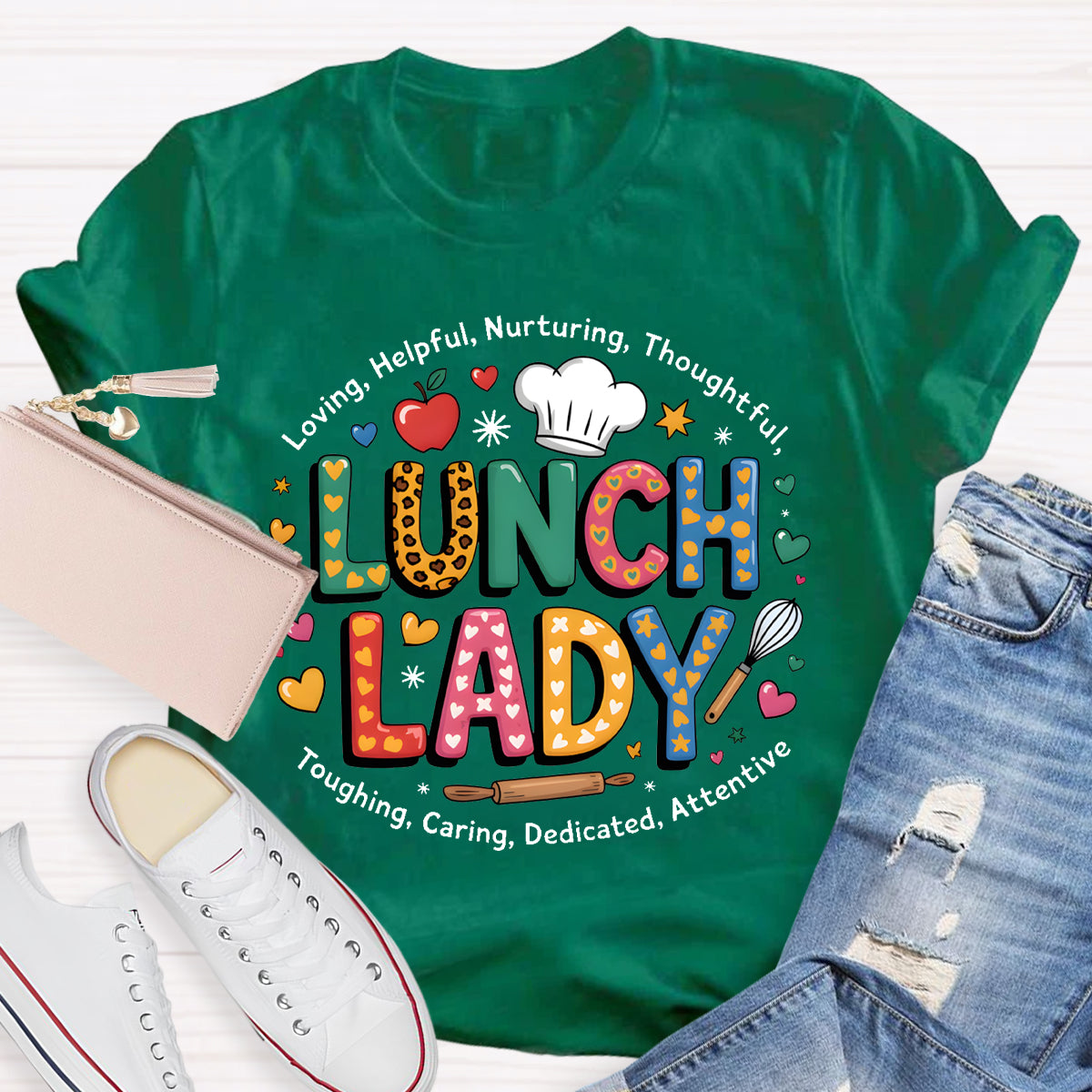 Lunch Lady Loving Helpful Teacher T-Shirt