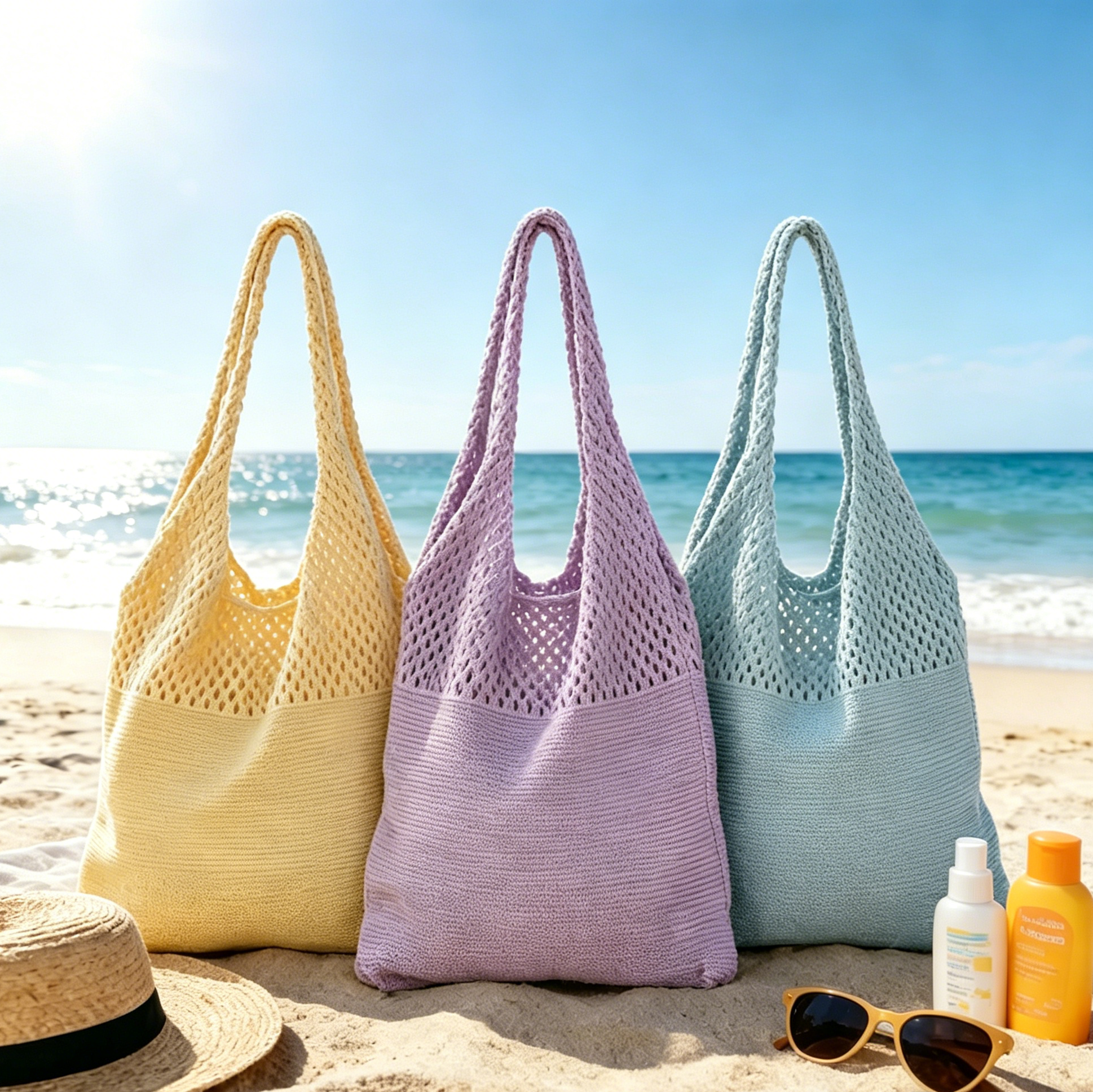 Woven Knit Solid-Color Crossbody Handbag
