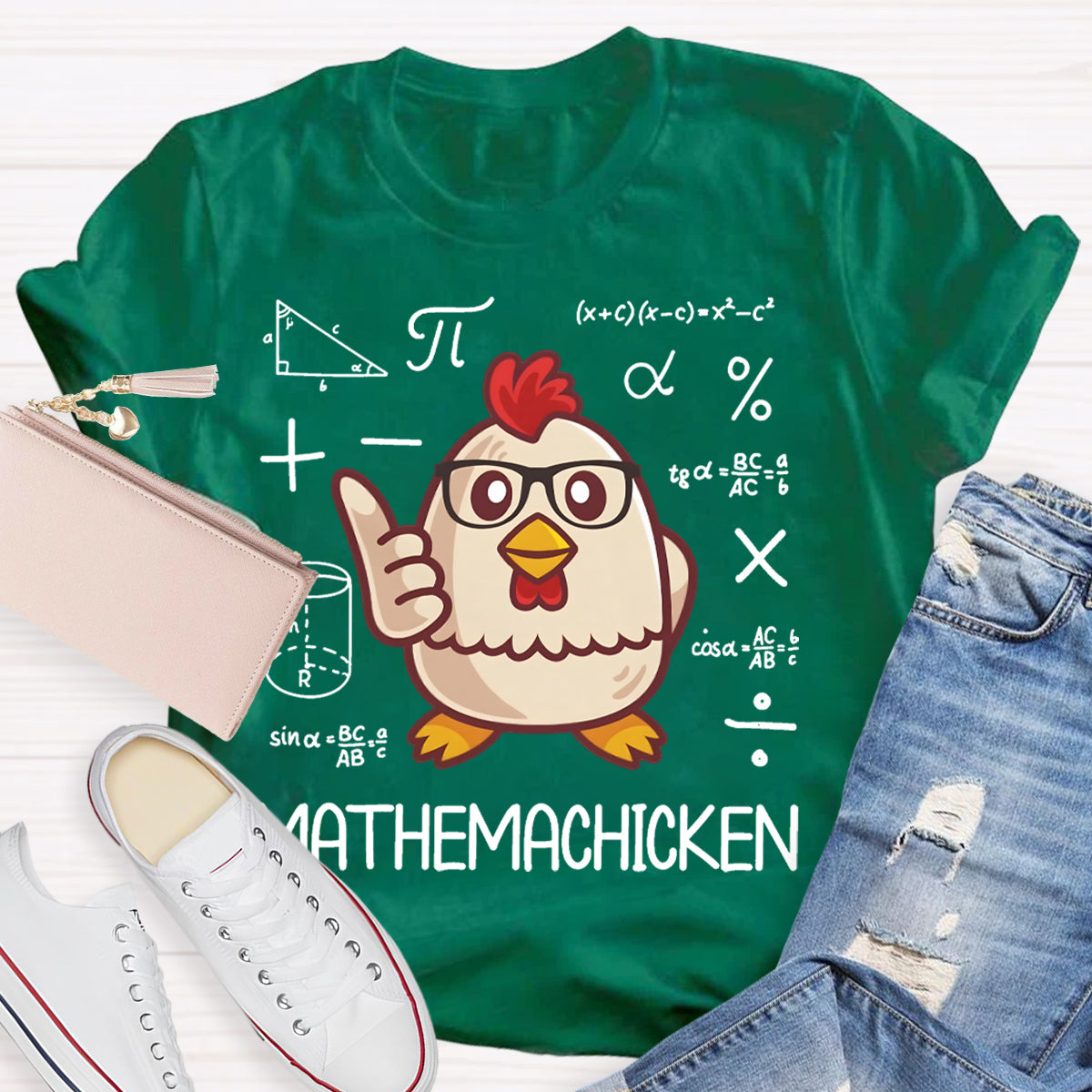 Mathemachicken Funny Math Teacher T-shirt
