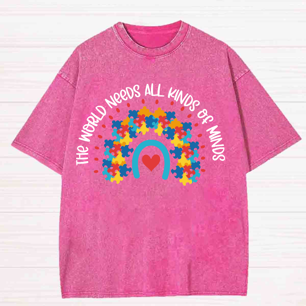 The World Needs All Kinds of Minds Washed T-shirt