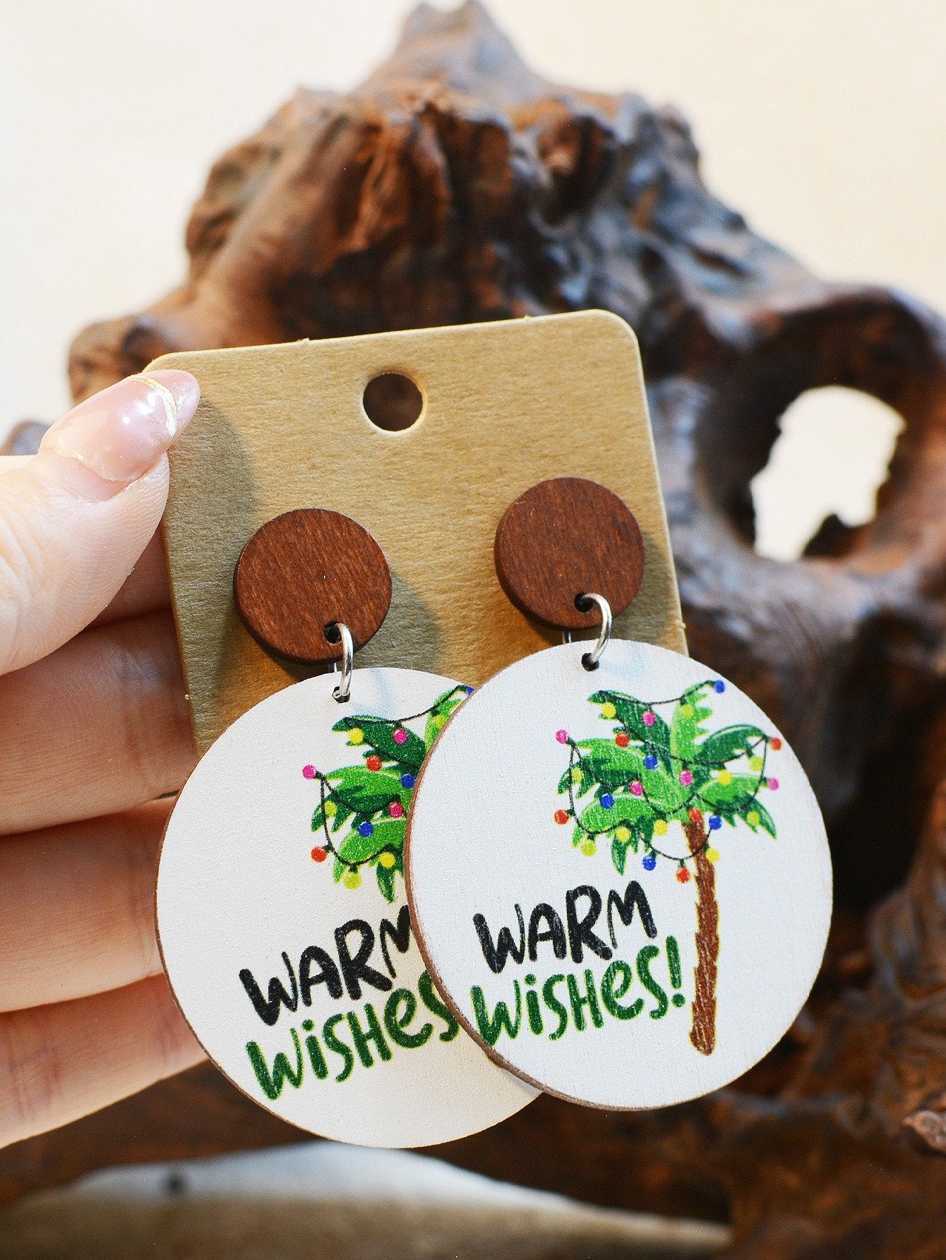 Crayon Ruler Pencil Wooden Earrings