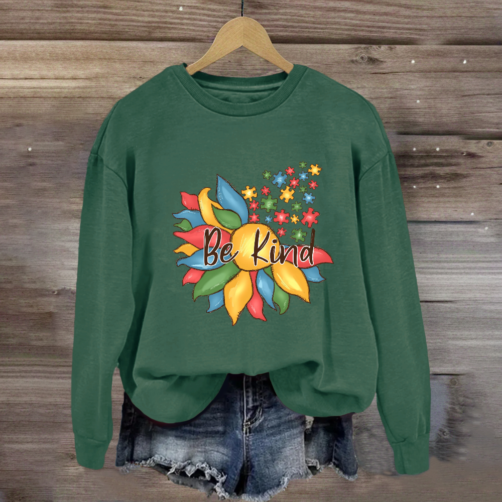 Be Kind Autism Floral Sweatshirt