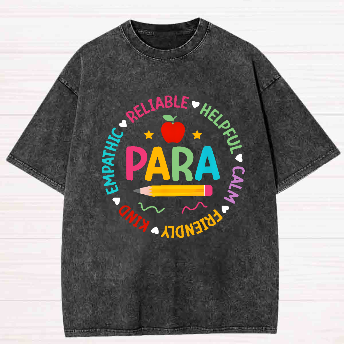 Para Teacher Helpful Calm Washed T-shirt