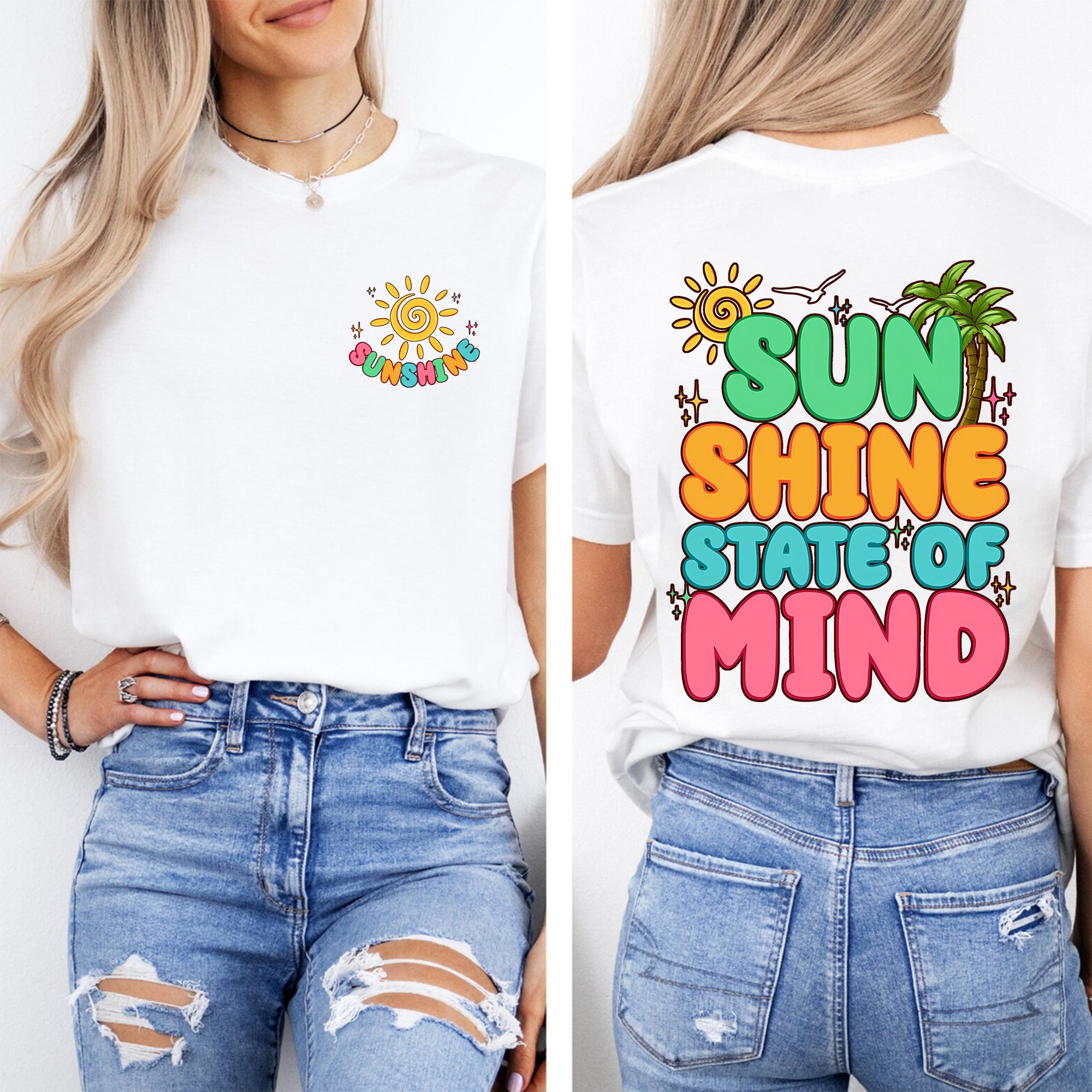 Sun Shine State Of Mind Double Printed T-shirt