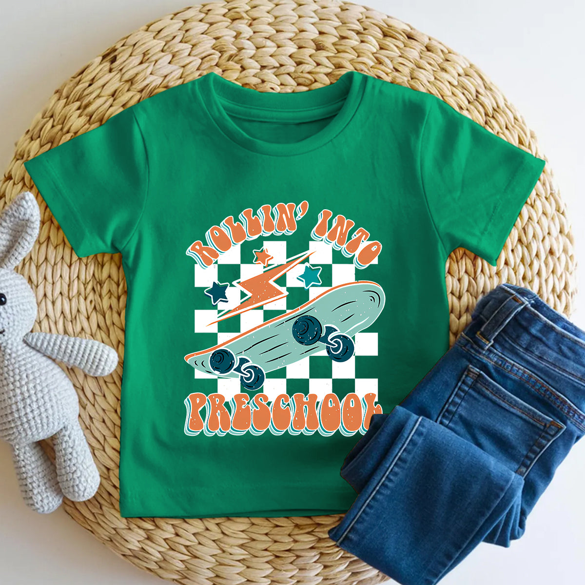 Personalized Grade Rollin' Into Preschool Toddler T-shirts