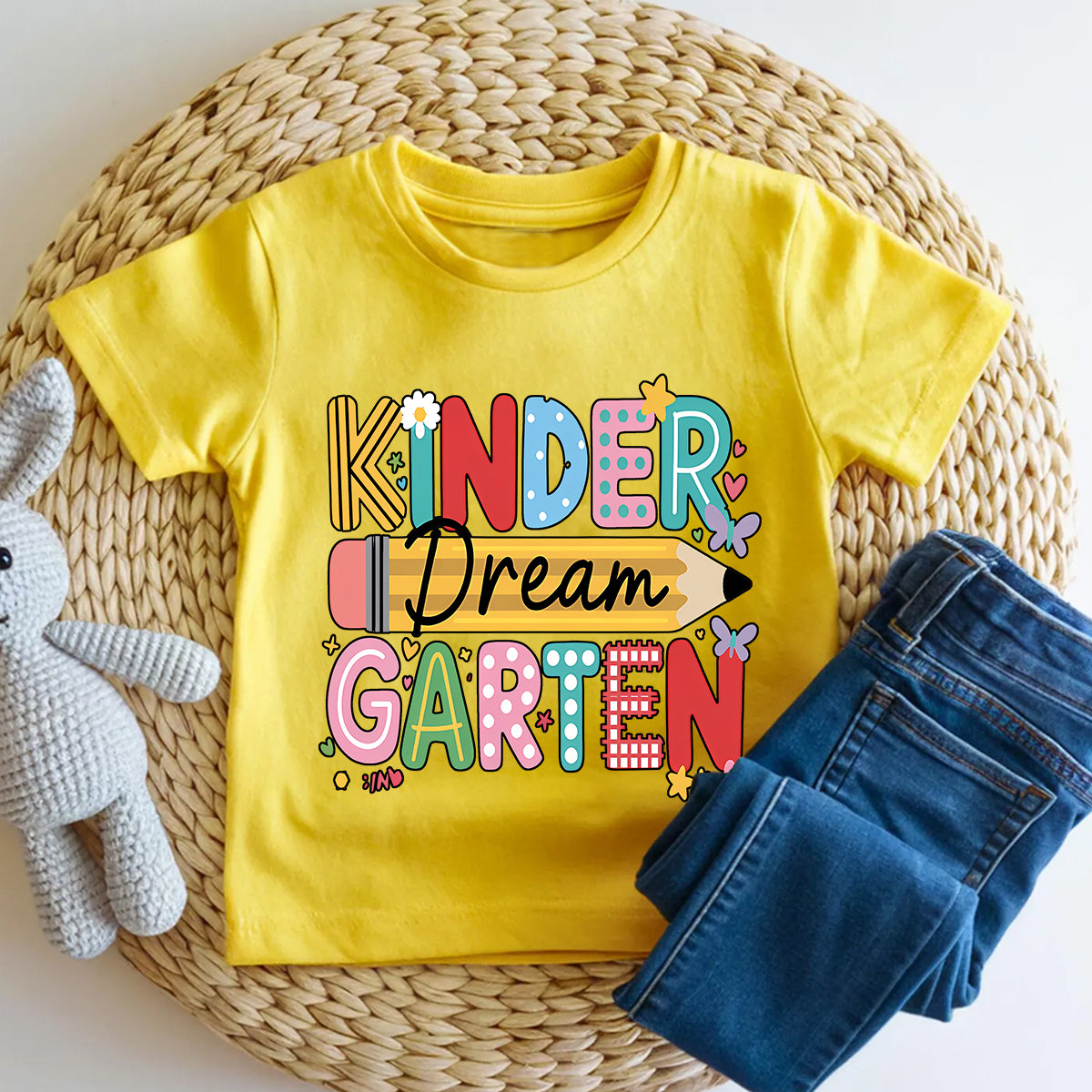 Personalized Grade Kinder Dream Garten Letter Pencil Toddler T-shirts
