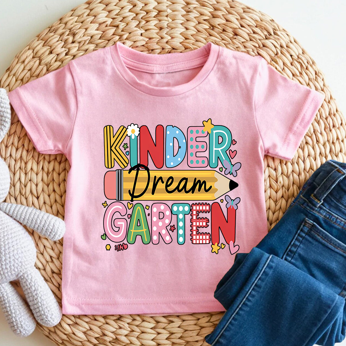 Personalized Grade Kinder Dream Garten Letter Pencil Toddler T-shirts