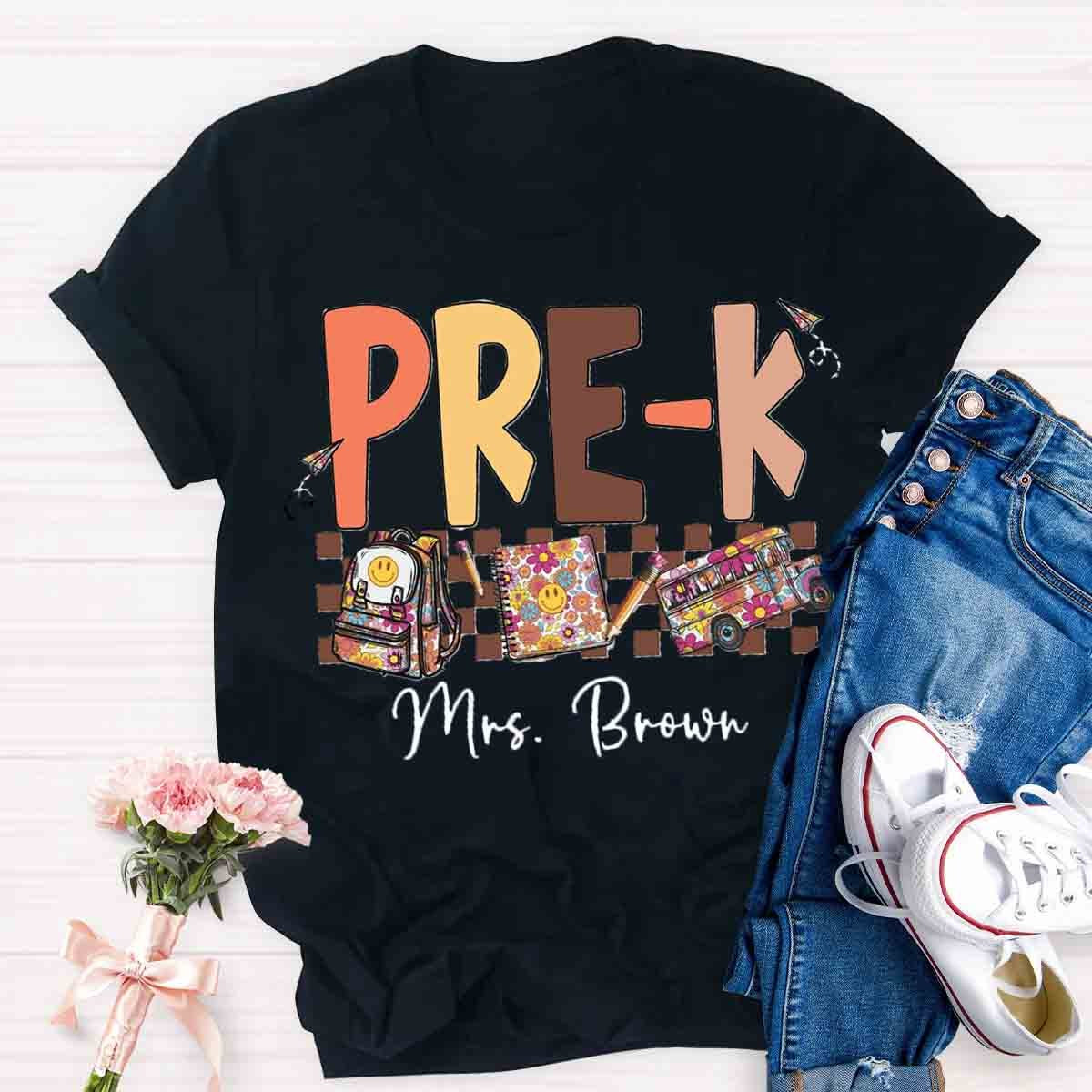 Personalized Name Pre-k Teachers Bag T-Shirt