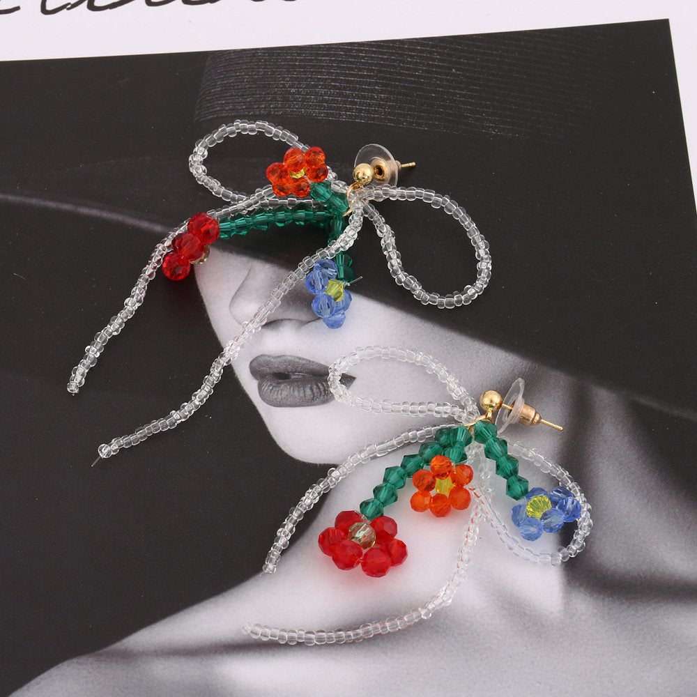 Fresh Beaded Bow Teacher Earrings