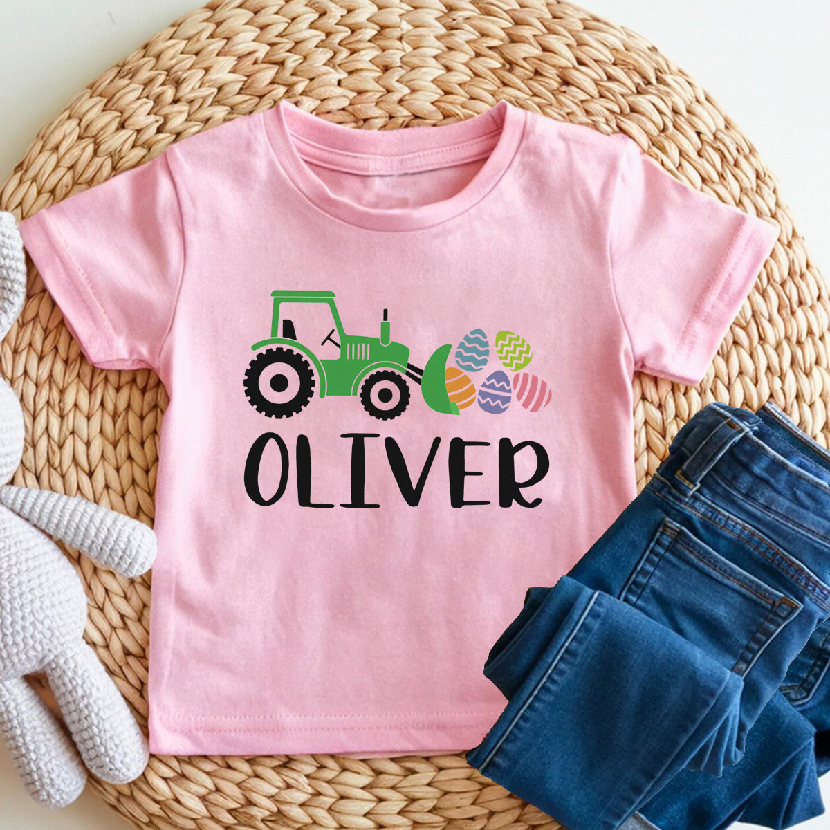 Personalized Name Trailer Easter Egg Toddler T-shirts