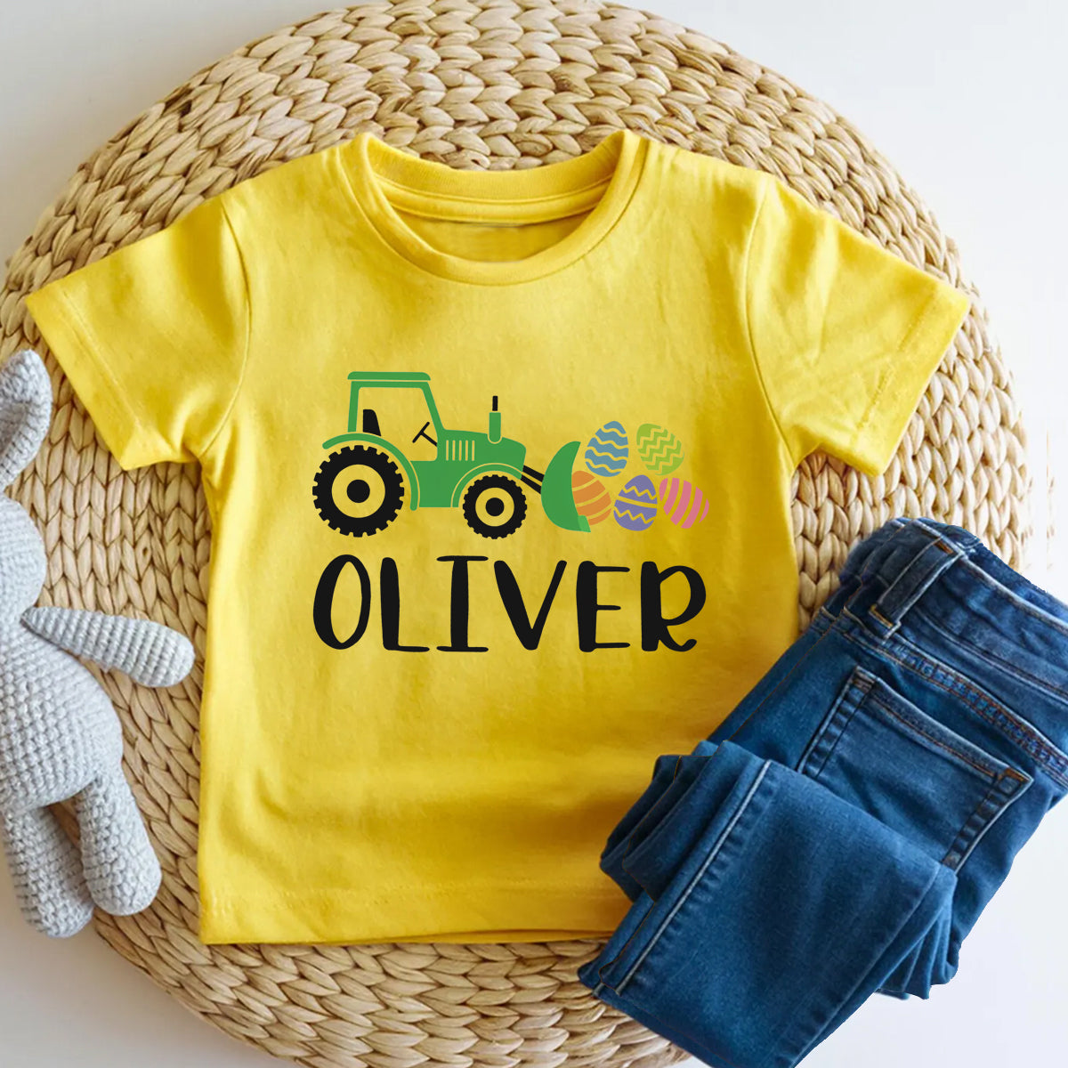 Personalized Name Trailer Easter Egg Toddler T-shirts