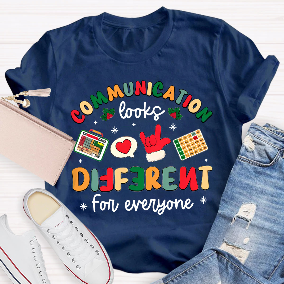 Communication Looks Different For Everyone Merry Christmas T-shirt