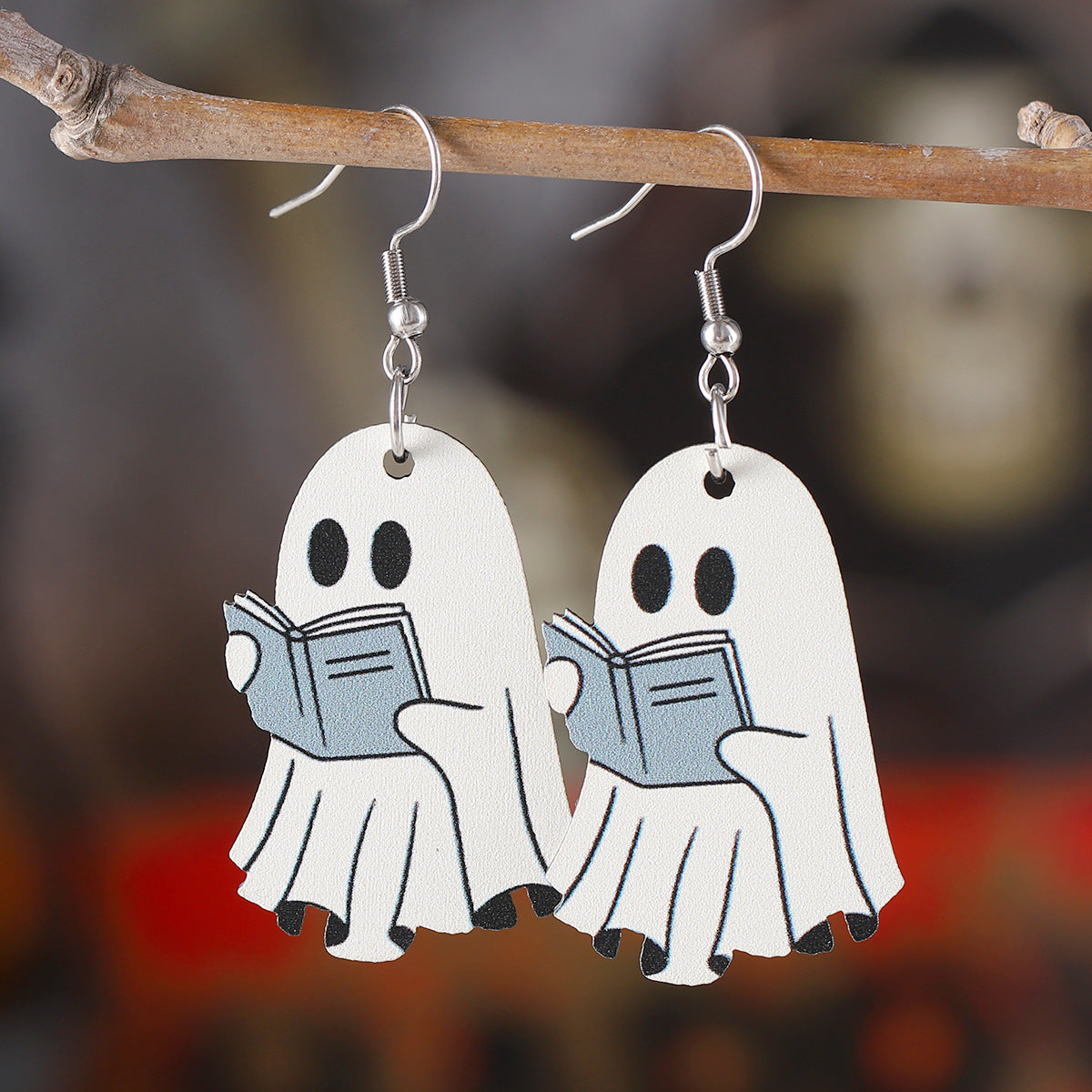 Book Ghost Double-Sided Earrings