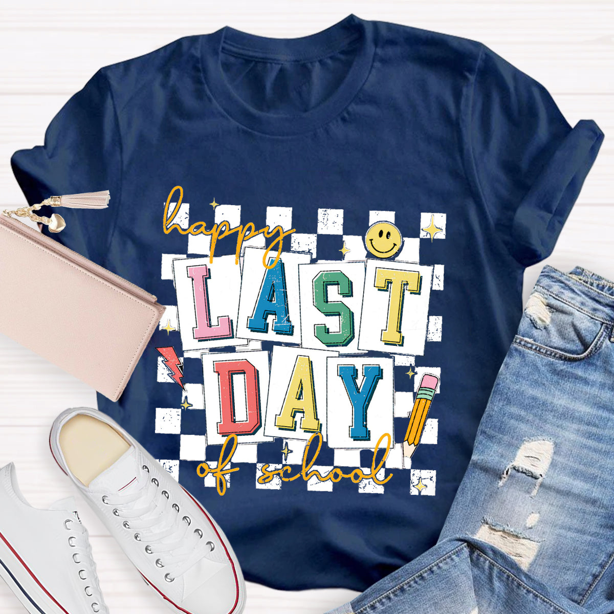 Happy Last Day Of School Smile Teacher T-Shirt