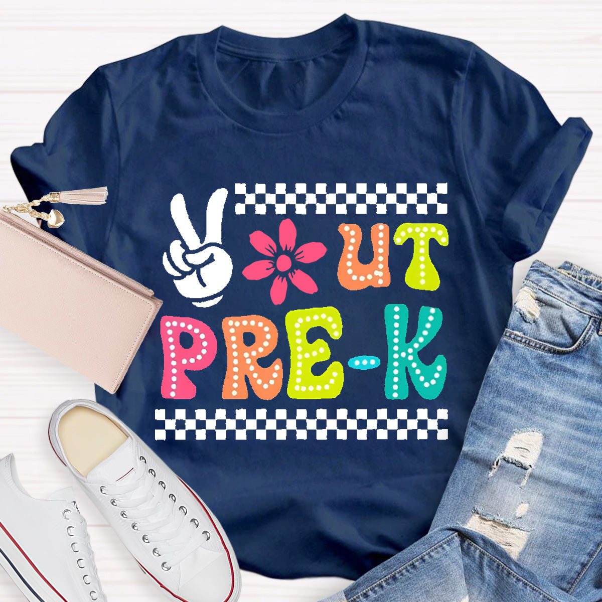 Personalized Grade Out Pre-k Smile Teacher T-Shirt