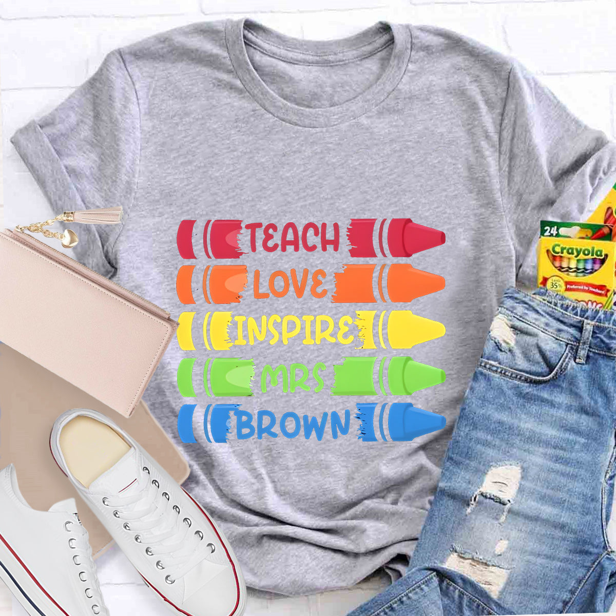 Personalized Name Teach Love Teacher T-Shirt