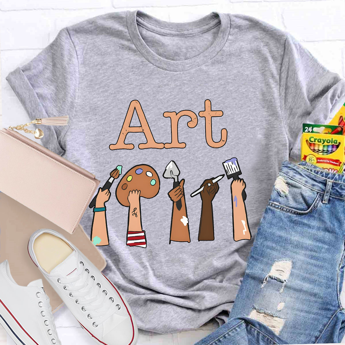 Art Pigment Tray Teacher T-Shirt