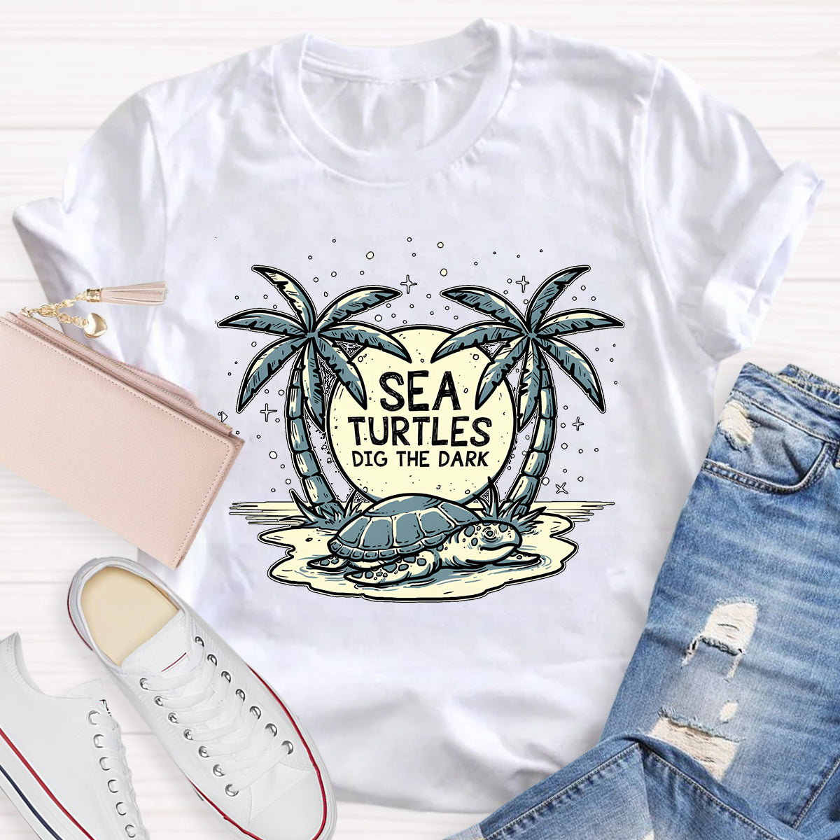 Sea Turtles Dig The Dark Reduce Light Pollution T-Shirt