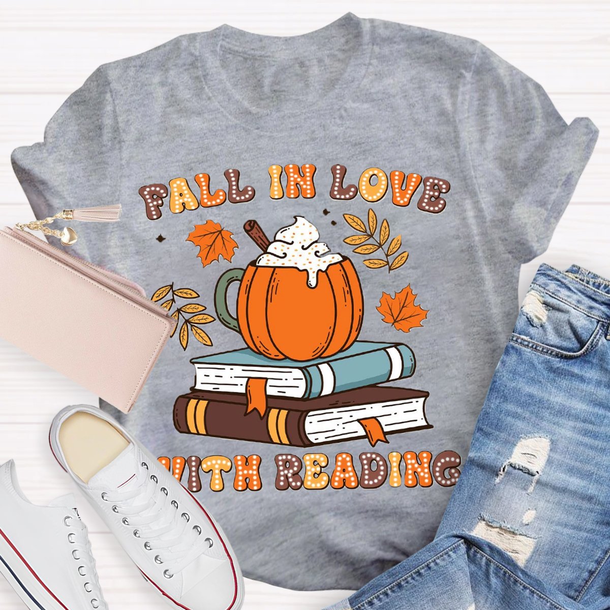 Fall In Love With Reading Teacher Shirts