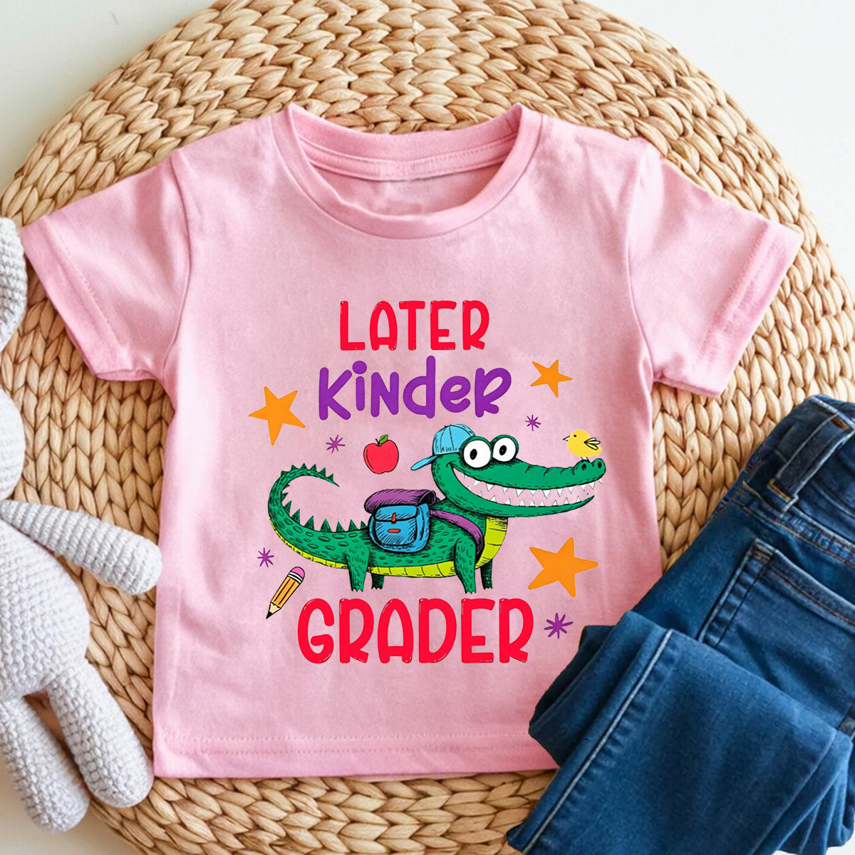 Personalized Grade Later Kinder Grader Crocodile Grades Up Toddler T-shirts