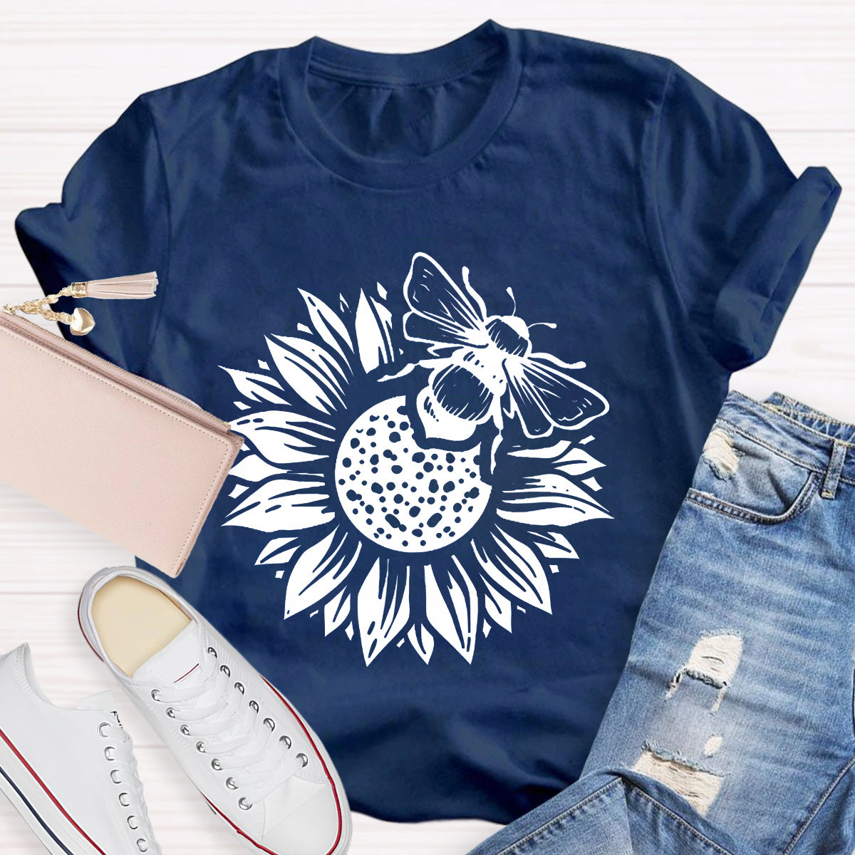 Bee Kind Sunflower Teacher T-Shirt