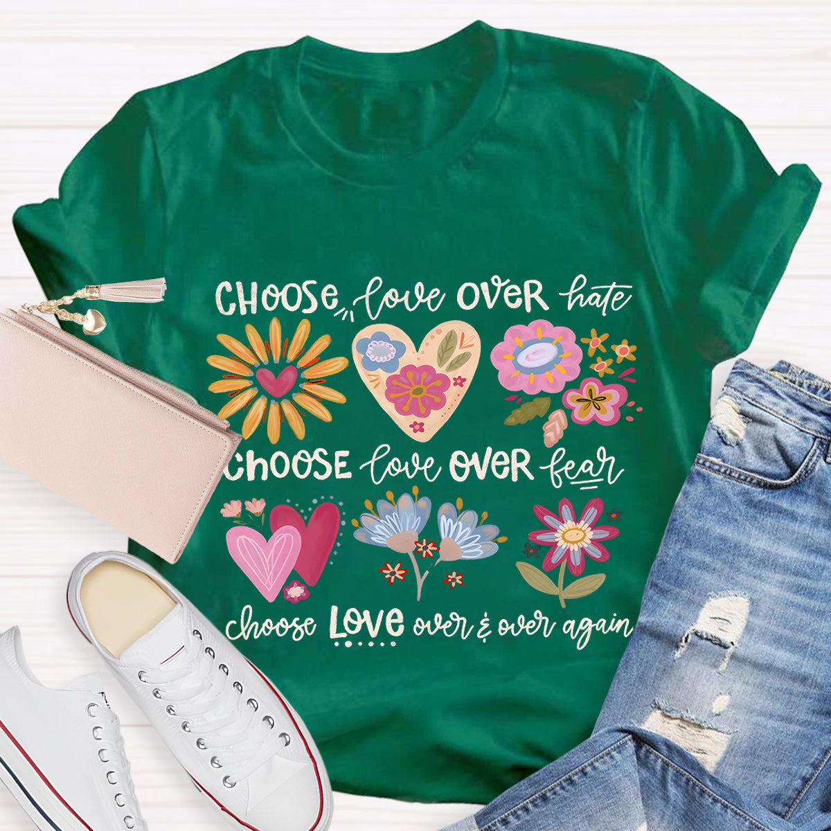 Choose Love Over Hate Teacher T-Shirt