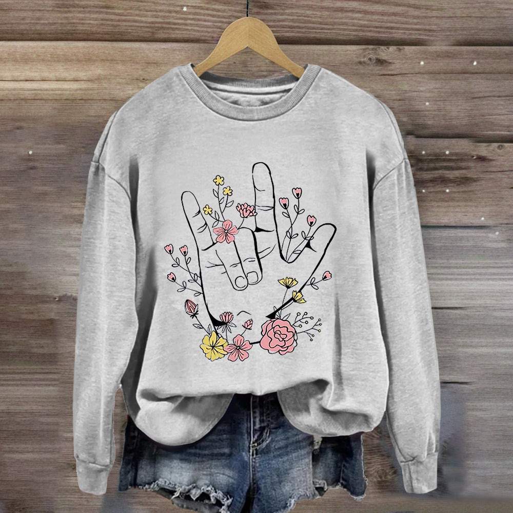 Love And Support Floral Sweatshirt
