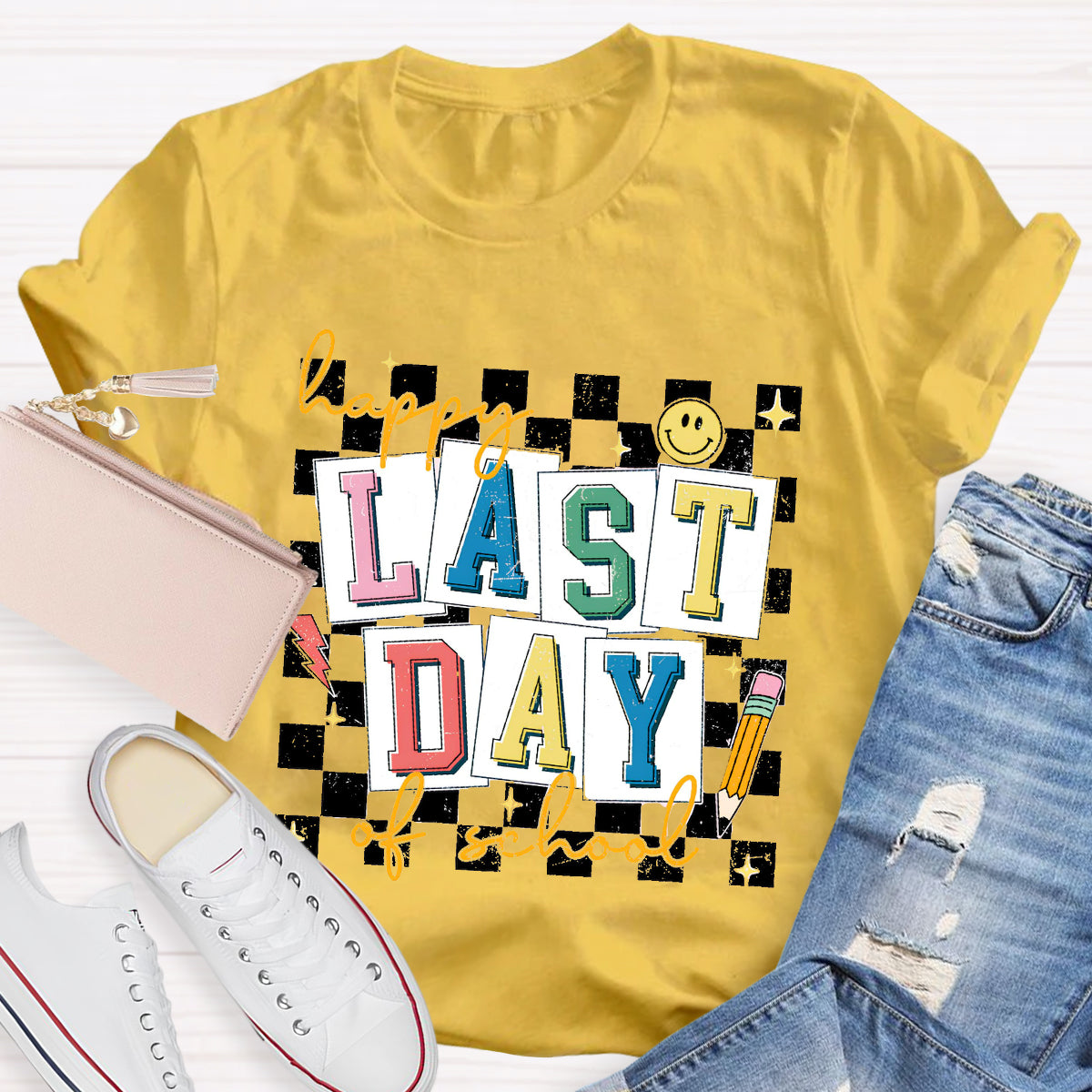 Happy Last Day Of School Smile Teacher T-Shirt