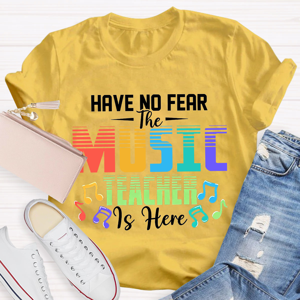 Have No Fear The Music Teacher Is Here Teacher T-Shirt