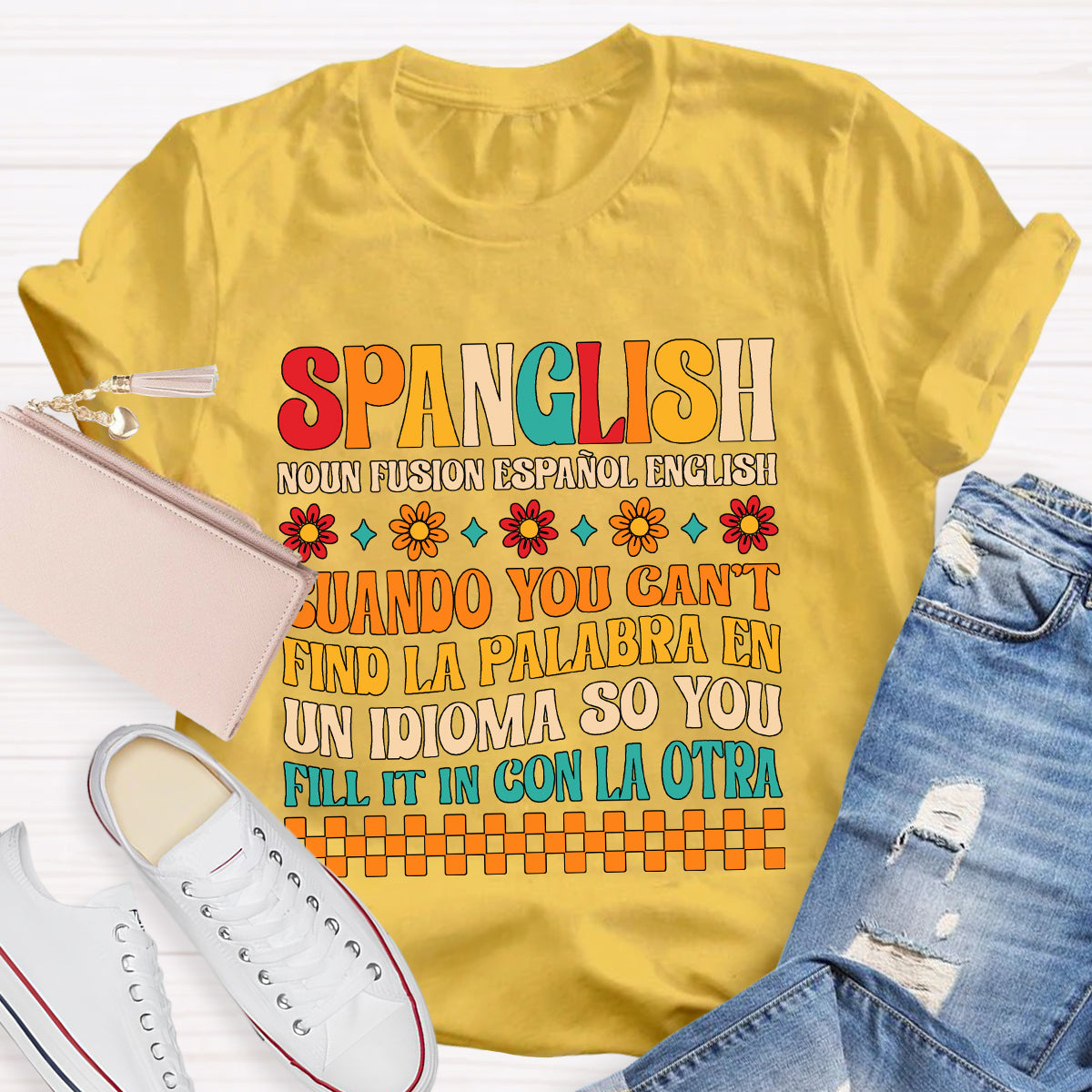 Spanglish Definition Bilingual Teacher T-Shirt
