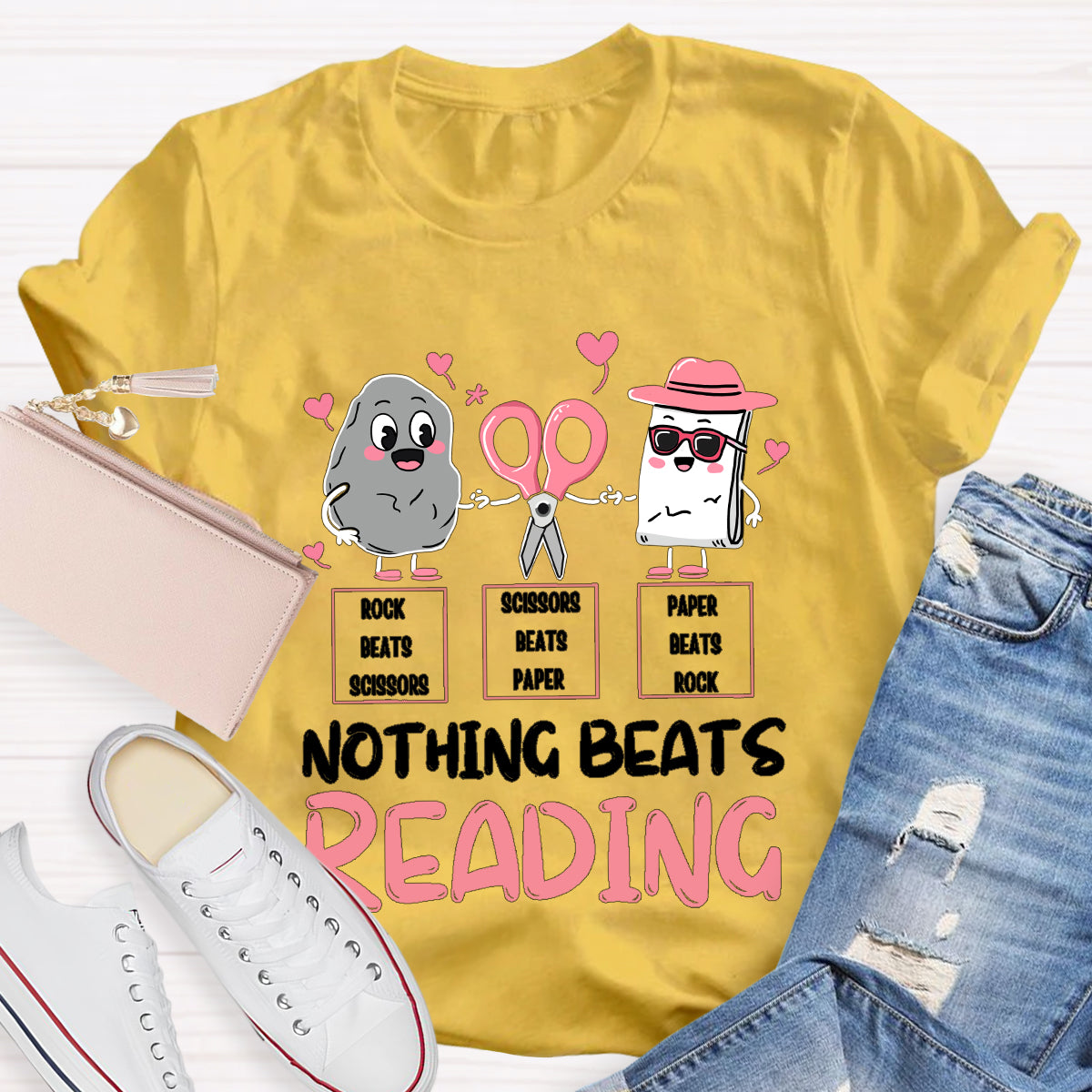 Nothing Beats Reading Teacher T-Shirt
